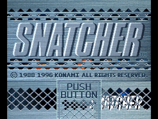Snatcher title screen for Sega Saturn
